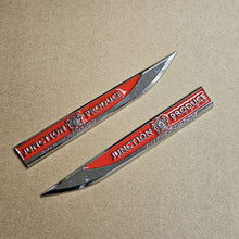 Load image into Gallery viewer, Brand New 2PCS JP JUNCTION PRODUCE RED Metal Emblem Car Trunk Side Wing Fender Decal Badge Sticker