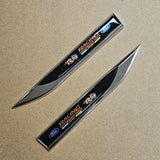 Brand New 2PCS FORD RACING Black Metal Emblem Car Trunk Side Wing Fender Decal Badge Sticker