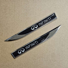 Load image into Gallery viewer, Brand New 2PCS INFINITI Black Metal Emblem Car Trunk Side Wing Fender Decal Badge Sticker