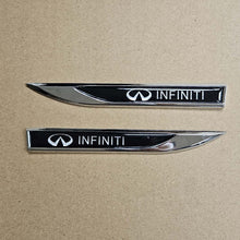 Load image into Gallery viewer, Brand New 2PCS INFINITI Black Metal Emblem Car Trunk Side Wing Fender Decal Badge Sticker