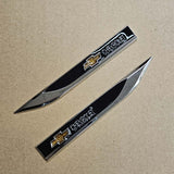 Brand New 2PCS CHEVROLET Black Metal Emblem Car Trunk Side Wing Fender Decal Badge Sticker