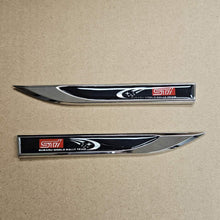 Load image into Gallery viewer, Brand New 2PCS SUBARU STI Black Metal Emblem Car Trunk Side Wing Fender Decal Badge Sticker