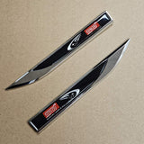 Brand New 2PCS SUBARU STI Black Metal Emblem Car Trunk Side Wing Fender Decal Badge Sticker