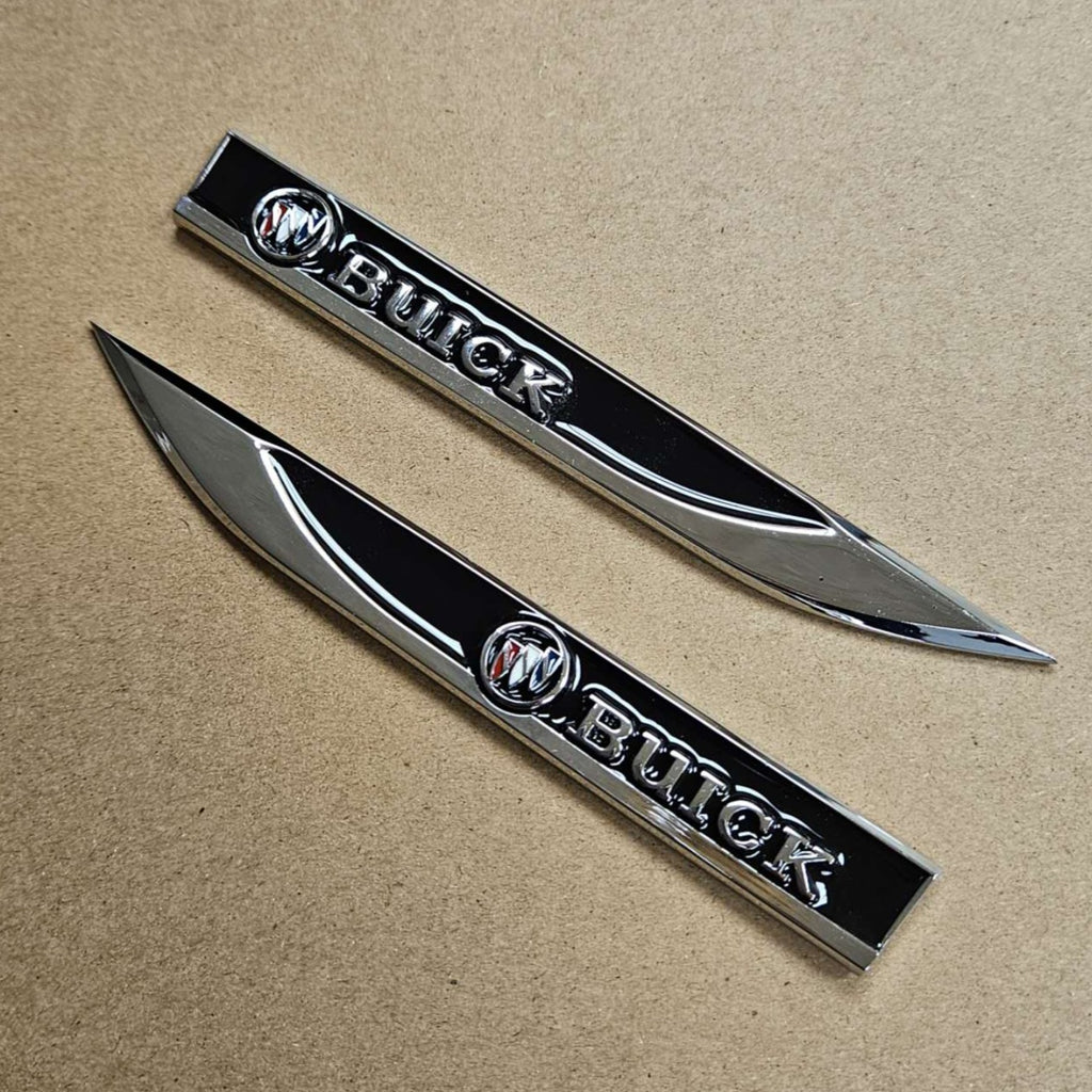 Brand New 2PCS BUICK Black Metal Emblem Car Trunk Side Wing Fender Decal Badge Sticker