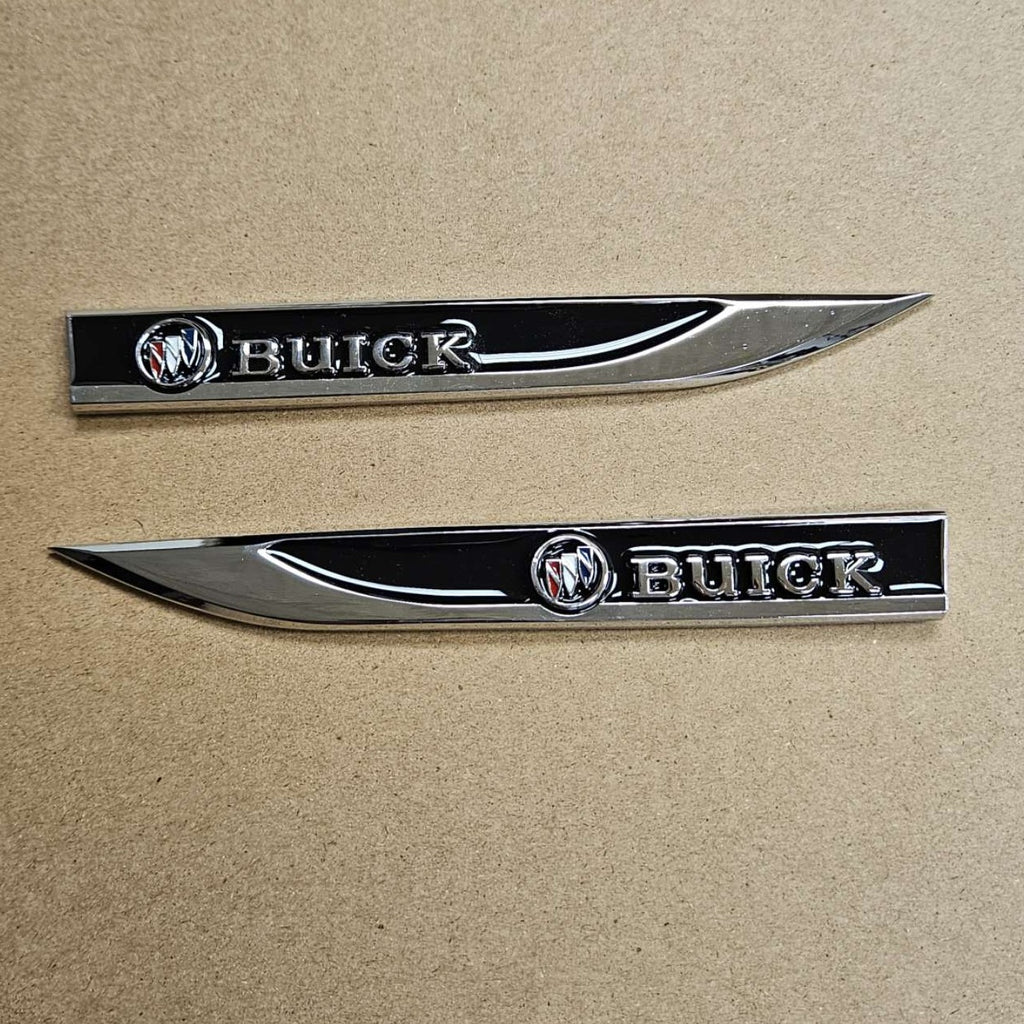 Brand New 2PCS BUICK Black Metal Emblem Car Trunk Side Wing Fender Decal Badge Sticker