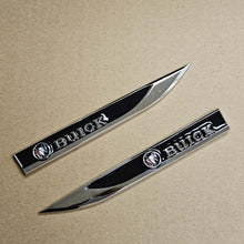 Load image into Gallery viewer, Brand New 2PCS BUICK Black Metal Emblem Car Trunk Side Wing Fender Decal Badge Sticker