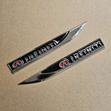 Brand New 2PCS INFINITI Black Metal Emblem Car Trunk Side Wing Fender Decal Badge Sticker