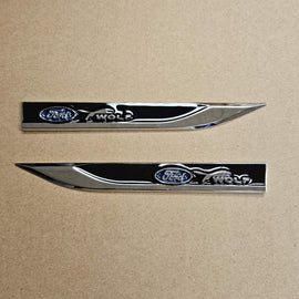 Brand New 2PCS FORD Black Metal Emblem Car Trunk Side Wing Fender Decal Badge Sticker