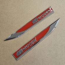 Load image into Gallery viewer, Brand New 2PCS Mugen Red Metal Emblem Car Trunk Side Wing Fender Decal Badge Sticker
