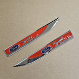 Brand New 2PCS Ford Red Metal Emblem Car Trunk Side Wing Fender Decal Badge Sticker