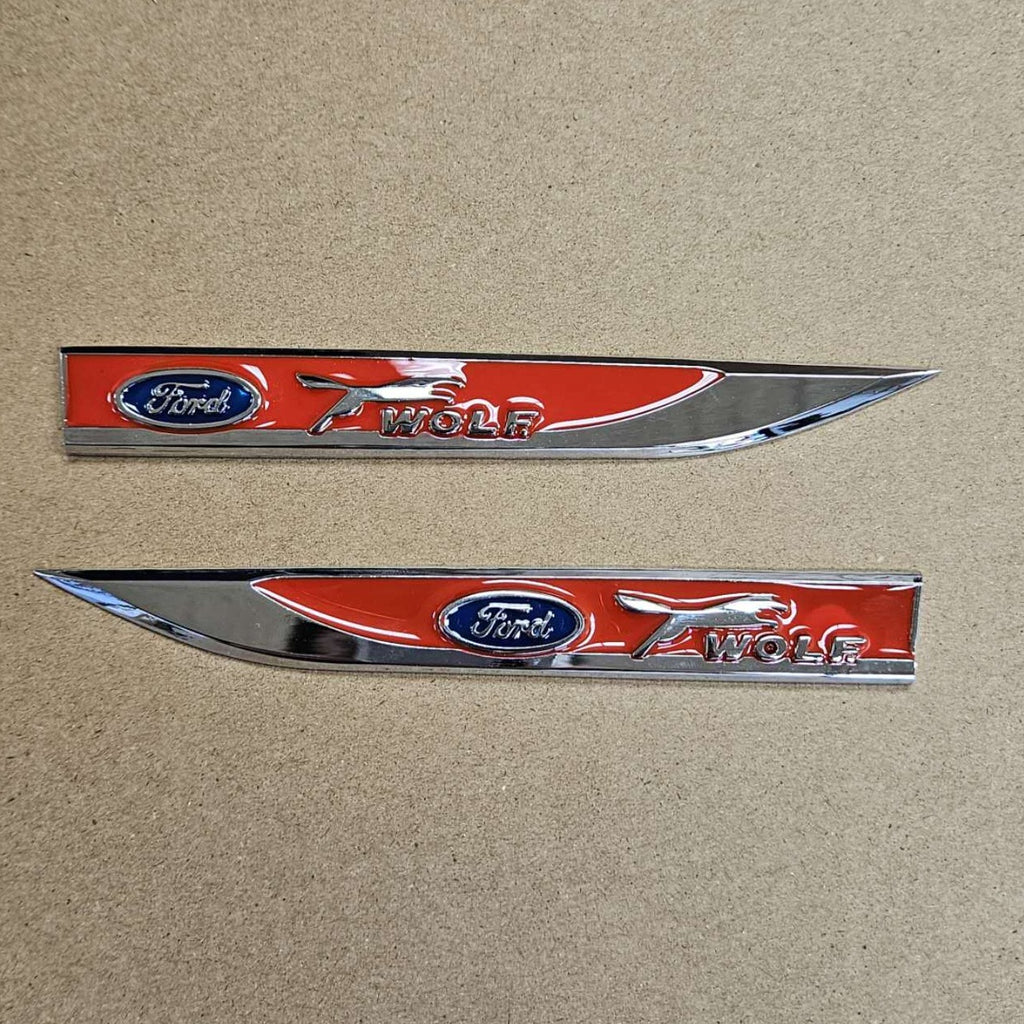 Brand New 2PCS Ford Red Metal Emblem Car Trunk Side Wing Fender Decal Badge Sticker