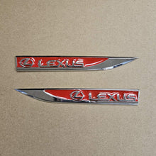 Load image into Gallery viewer, Brand New 2PCS LEXUS RED Metal Emblem Car Trunk Side Wing Fender Decal Badge Sticker