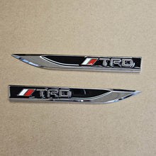 Load image into Gallery viewer, Brand New 2PCS TRD BLACK Metal Emblem Car Trunk Side Wing Fender Decal Badge Sticker