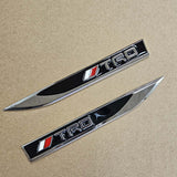 Brand New 2PCS TRD BLACK Metal Emblem Car Trunk Side Wing Fender Decal Badge Sticker