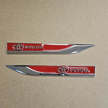 Load image into Gallery viewer, Brand New 2PCS TOYOTA RED Metal Emblem Car Trunk Side Wing Fender Decal Badge Sticker