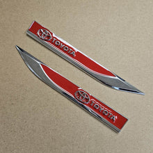 Load image into Gallery viewer, Brand New 2PCS TOYOTA RED Metal Emblem Car Trunk Side Wing Fender Decal Badge Sticker
