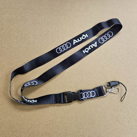 BRAND NEW AUDI Car Keychain Tag Rings Keychain JDM Drift Lanyard Black