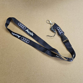 BRAND NEW AUDI Car Keychain Tag Rings Keychain JDM Drift Lanyard Black