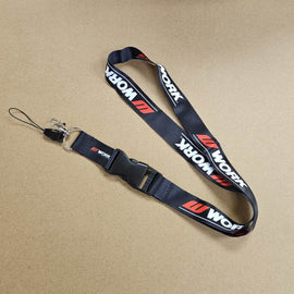 BRAND NEW Work Wheels USA Car Keychain Tag Rings Keychain JDM Drift Lanyard Black