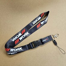 Load image into Gallery viewer, BRAND NEW Work Wheels USA Car Keychain Tag Rings Keychain JDM Drift Lanyard Black