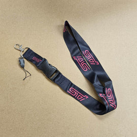 BRAND NEW SUBARU STI Car Keychain Tag Rings Keychain JDM Drift Lanyard Black