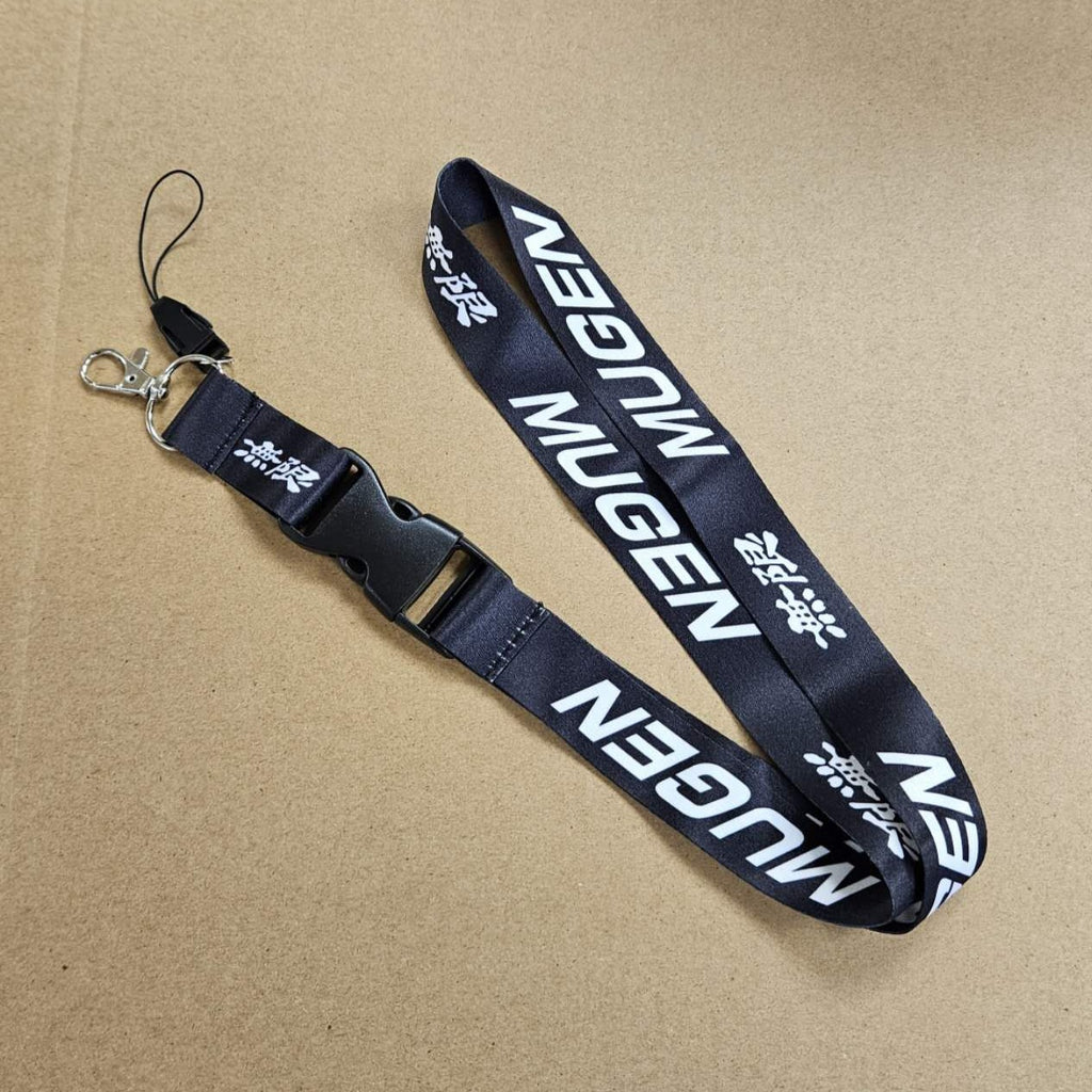 BRAND NEW MUGEN Car Keychain Tag Rings Keychain JDM Drift Lanyard Black
