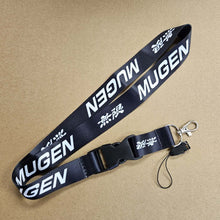 Load image into Gallery viewer, BRAND NEW MUGEN Car Keychain Tag Rings Keychain JDM Drift Lanyard Black