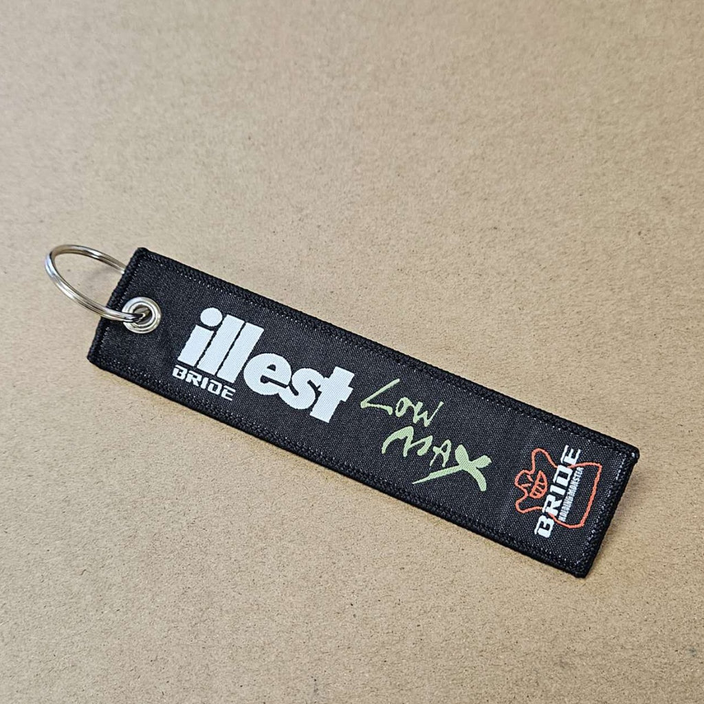 BRAND NEW ILLEST BRIDE Black DOUBLE SIDE Racing Cell Holders Keychain Universal