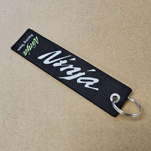Load image into Gallery viewer, BRAND NEW NINJA KAWASAKI TEAM BLACK DOUBLE SIDE Racing Cell Holders Keychain Universal