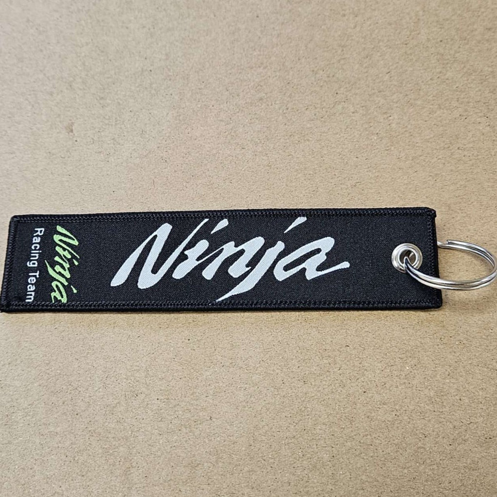 BRAND NEW NINJA KAWASAKI TEAM BLACK DOUBLE SIDE Racing Cell Holders Keychain Universal