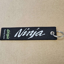 Load image into Gallery viewer, BRAND NEW NINJA KAWASAKI TEAM BLACK DOUBLE SIDE Racing Cell Holders Keychain Universal