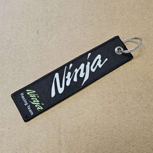 Load image into Gallery viewer, BRAND NEW NINJA KAWASAKI TEAM BLACK DOUBLE SIDE Racing Cell Holders Keychain Universal