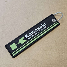 Load image into Gallery viewer, BRAND NEW NINJA KAWASAKI TEAM BLACK DOUBLE SIDE Racing Cell Holders Keychain Universal