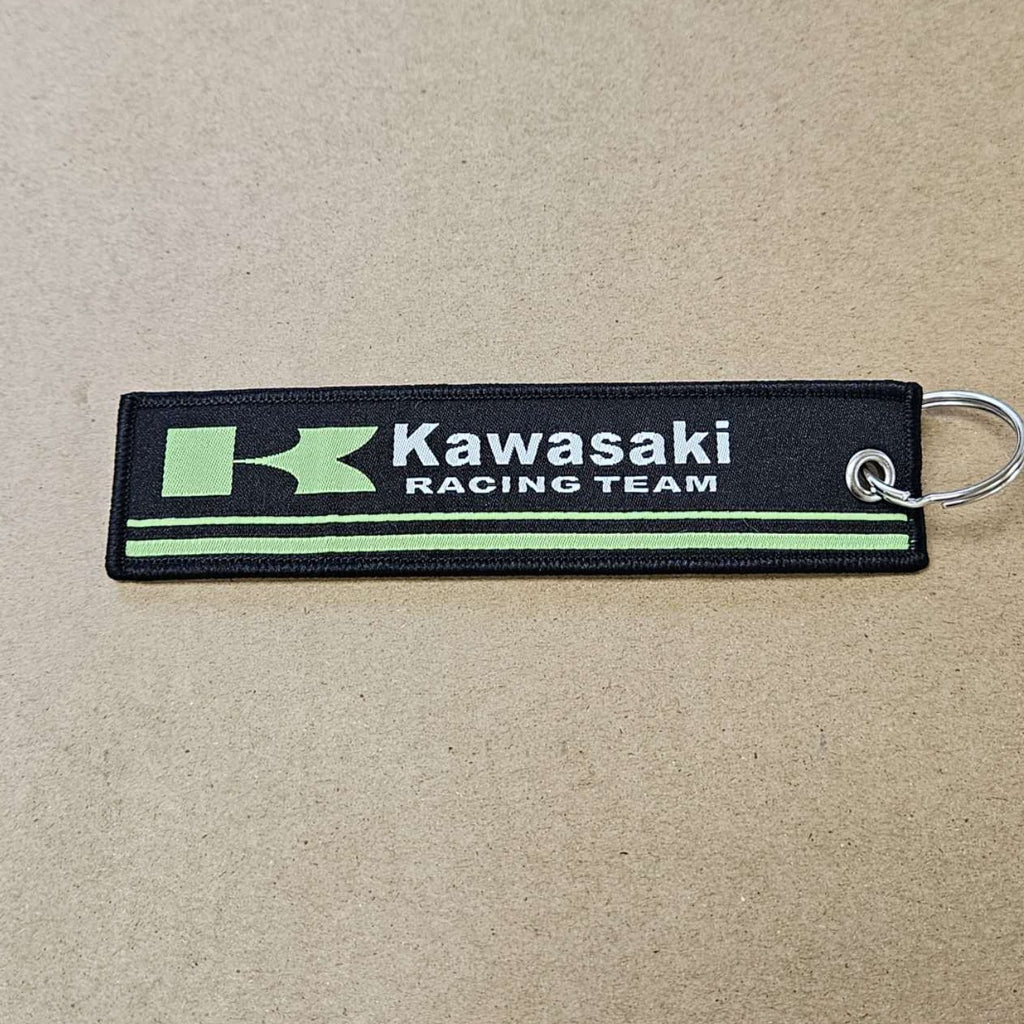 BRAND NEW NINJA KAWASAKI TEAM BLACK DOUBLE SIDE Racing Cell Holders Keychain Universal