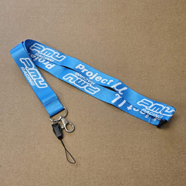 BRAND NEW PROJECT MU Car Keychain Tag Rings Keychain JDM Drift Lanyard Blue