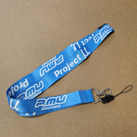 BRAND NEW PROJECT MU Car Keychain Tag Rings Keychain JDM Drift Lanyard Blue