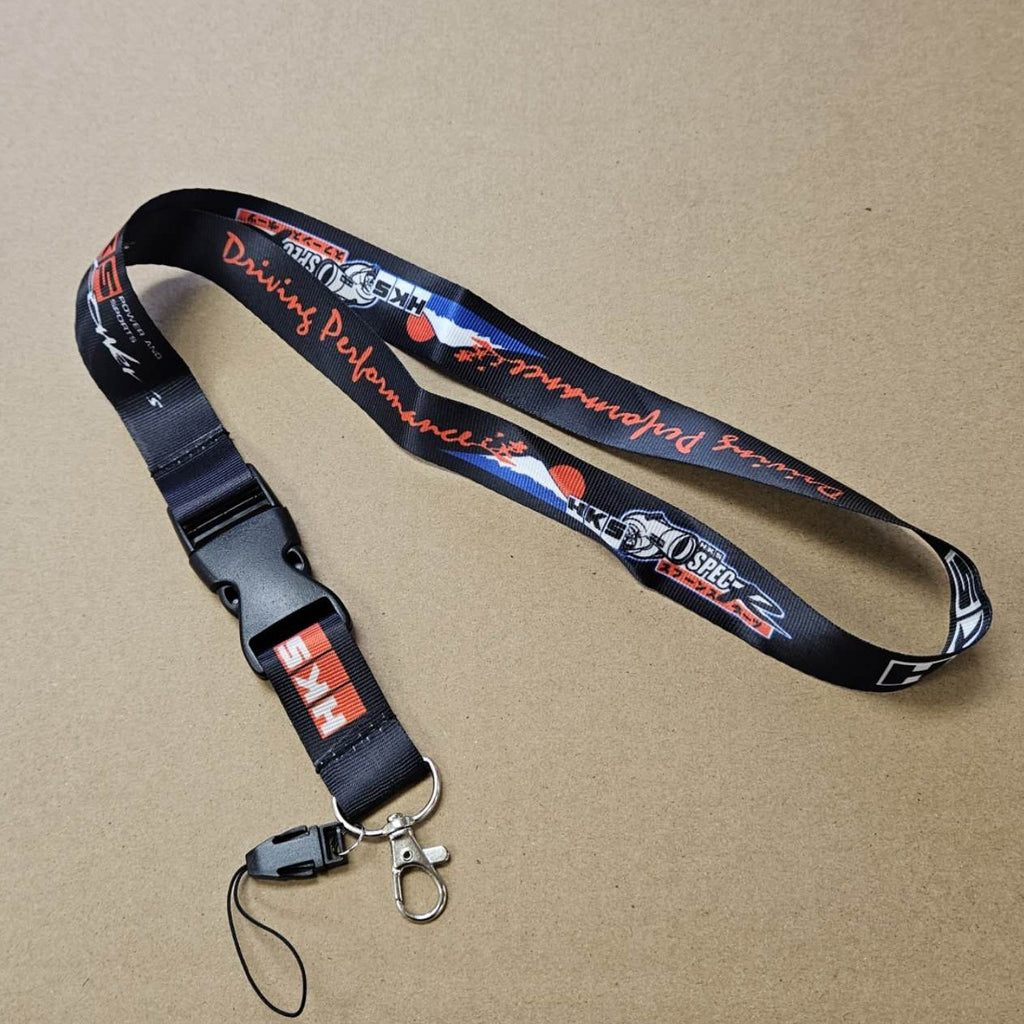 BRAND NEW HKS Car Keychain Tag Rings Keychain JDM Drift Lanyard Black