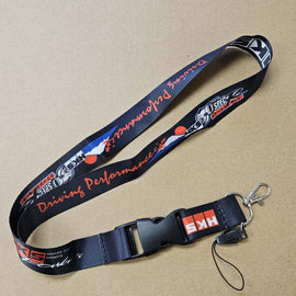 BRAND NEW HKS Car Keychain Tag Rings Keychain JDM Drift Lanyard Black