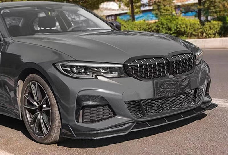 BRAND NEW 2019-2023 BMW G20 M-SPORT M340I REAL CARBON FIBER 3PCS FRONT BUMPER SPLITTER SPOILER LIP