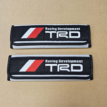Load image into Gallery viewer, BRAND NEW UNIVERSAL 2PCS TOYOTA TRD Silver / Black  Car Seat Belt Cover Pads Shoulder Pad Cushion