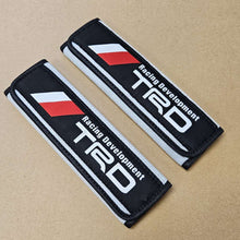 Load image into Gallery viewer, BRAND NEW UNIVERSAL 2PCS TOYOTA TRD Silver / Black  Car Seat Belt Cover Pads Shoulder Pad Cushion