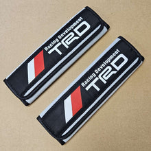 Load image into Gallery viewer, BRAND NEW UNIVERSAL 2PCS TOYOTA TRD Silver / Black  Car Seat Belt Cover Pads Shoulder Pad Cushion