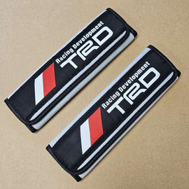 BRAND NEW UNIVERSAL 2PCS TOYOTA TRD Silver / Black  Car Seat Belt Cover Pads Shoulder Pad Cushion