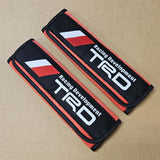 BRAND NEW UNIVERSAL 2PCS TOYOTA TRD Red / Black  Car Seat Belt Cover Pads Shoulder Pad Cushion