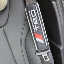 Load image into Gallery viewer, BRAND NEW UNIVERSAL 2PCS TOYOTA TRD Silver / Black  Car Seat Belt Cover Pads Shoulder Pad Cushion