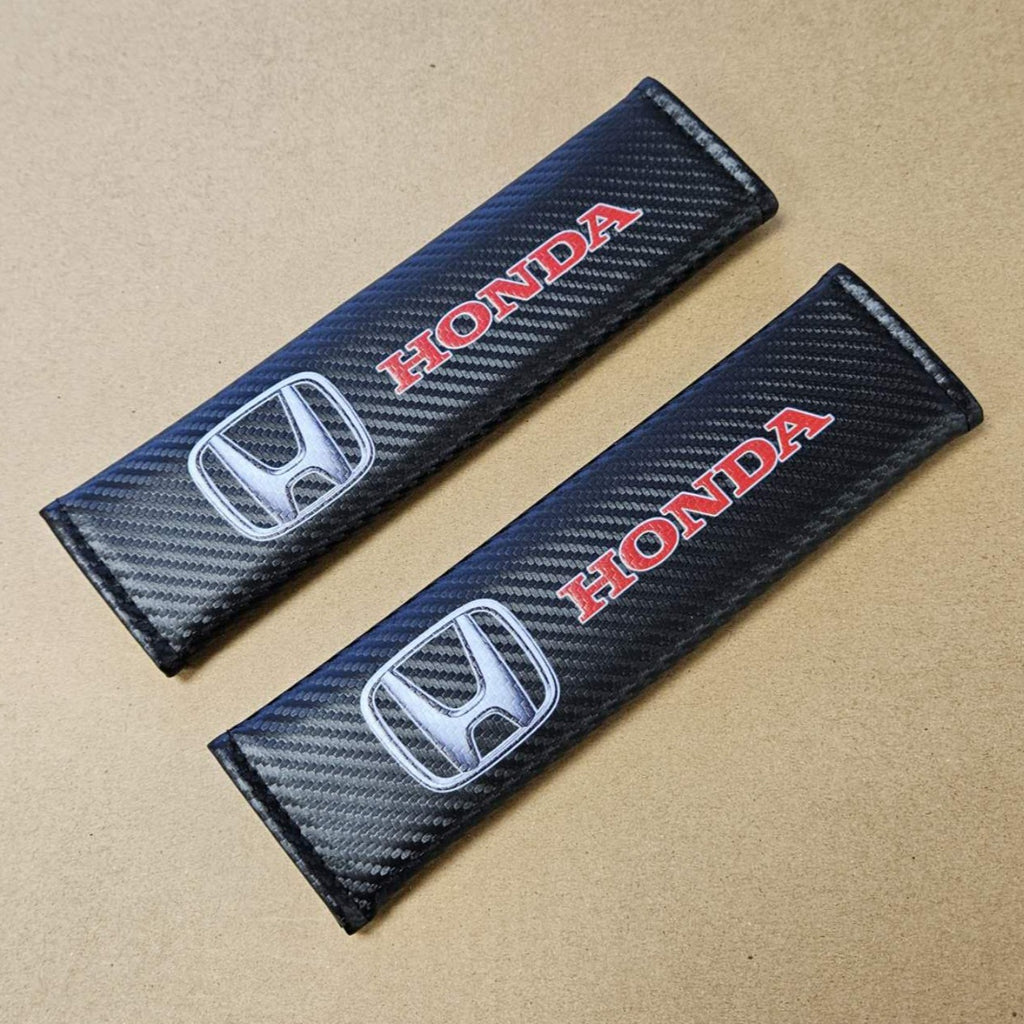Brand New Universal 2PCS HONDA Carbon Fiber Car Seat Belt Covers Shoulder Pad