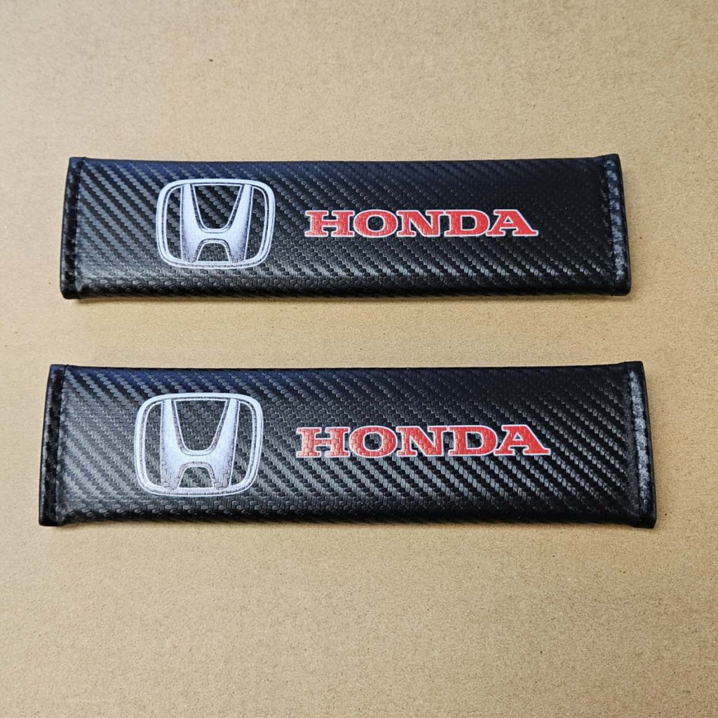 Brand New Universal 2PCS HONDA Carbon Fiber Car Seat Belt Covers Shoulder Pad