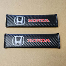 Load image into Gallery viewer, Brand New Universal 2PCS HONDA Carbon Fiber Car Seat Belt Covers Shoulder Pad