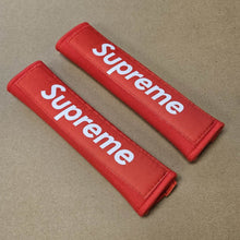 Load image into Gallery viewer, Brand New 2PCS SUPREME RED Racing Logo Embroidery Seat Belt Cover Shoulder Pads