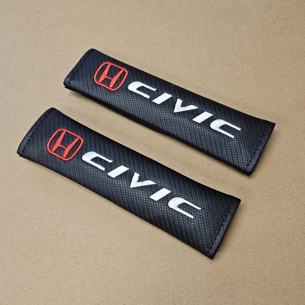 Brand New Universal 2PCS Honda Civic Carbon Fiber Car Seat Belt Covers Shoulder Pad Cushion